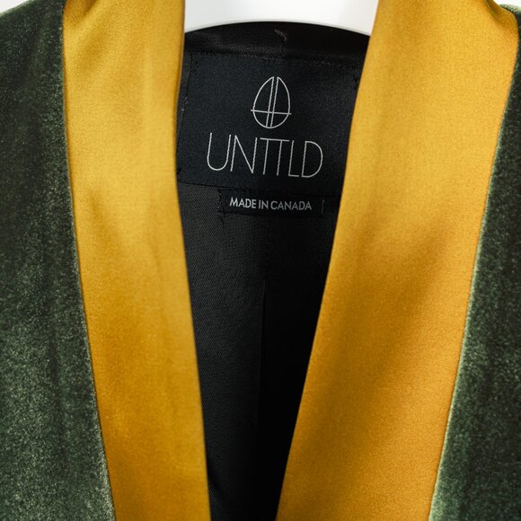 UNTTLD AW/18 Rafael Green Velvet Satin-Trim Blazer - Picture 8 of 9